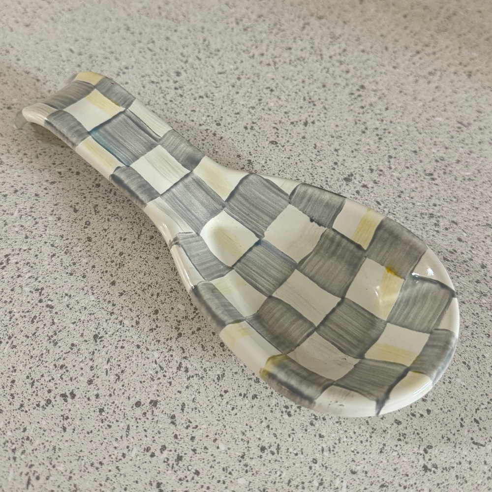 Mackenzie-Childs Sterling Check Spoon Rest